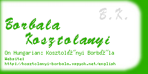 borbala kosztolanyi business card